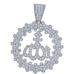 925 Sterling Silver Allah Religious Pendant Charm